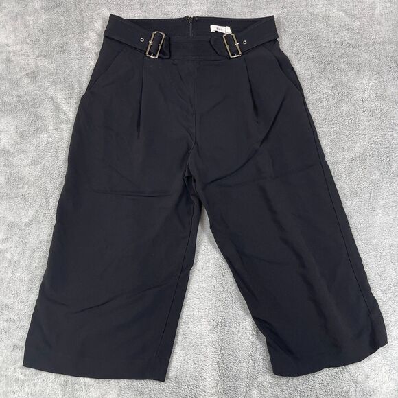 A.L.C. Crop Pants Womens 6 High Waist Buckles Pleated Back Zip - Picture 1 of 14